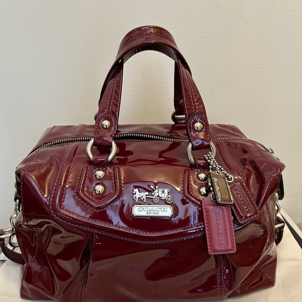Authentic Coach Madison Audrey Satchel patent leather